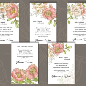 Esküvői meghívó akvarell virágcsokorral - esküvő - meghívó & kártya - meghívó - Meska.hu