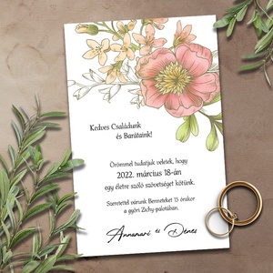 Esküvői meghívó akvarellel - esküvő - meghívó & kártya - meghívó - Meska.hu