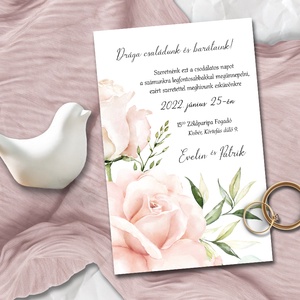 Esküvői meghívó nagy pasztell rózsa, Esküvő, Meghívó & Kártya, Meghívó, Fotó, grafika, rajz, illusztráció, MESKA