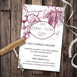 Esküvői meghívó szőlős mintával, Esküvő, Meghívó & Kártya, Meghívó, Fotó, grafika, rajz, illusztráció, MESKA