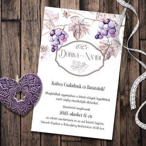 Esküvői meghívó szőlő grafikával, Esküvő, Meghívó & Kártya, Meghívó, Fotó, grafika, rajz, illusztráció, MESKA