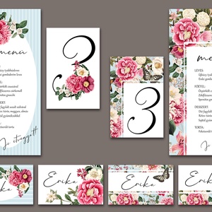 Esküvői meghívó vintage virágokkal - esküvő - meghívó & kártya - meghívó - Meska.hu