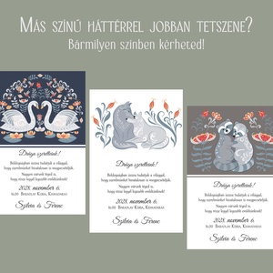 Esküvői meghívó folk art állatkákkal - esküvő - meghívó & kártya - meghívó - Meska.hu