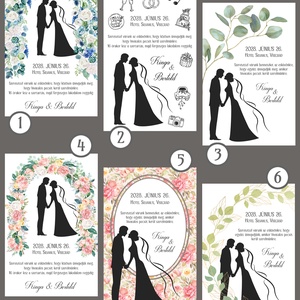 Esküvői meghívó jegyespár sziluett - esküvő - meghívó & kártya - meghívó - Meska.hu