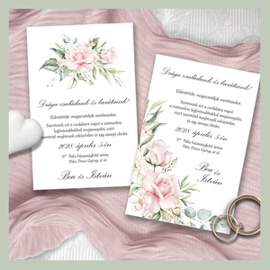Esküvői meghívó pasztell rózsa, Esküvő, Meghívó & Kártya, Meghívó, Fotó, grafika, rajz, illusztráció, MESKA
