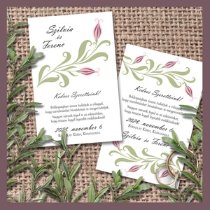 Esküvői meghívó folk art inda motívummal, Esküvő, Meghívó & Kártya, Meghívó, Fotó, grafika, rajz, illusztráció, MESKA