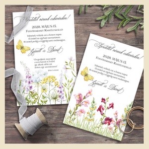 Esküvői meghívó vadvirágos rét akvarellel festve, Esküvő, Meghívó & Kártya, Meghívó, Fotó, grafika, rajz, illusztráció, MESKA