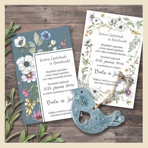 Esküvői meghívó tarka vadvirágokkal, Esküvő, Meghívó & Kártya, Meghívó, Fotó, grafika, rajz, illusztráció, MESKA