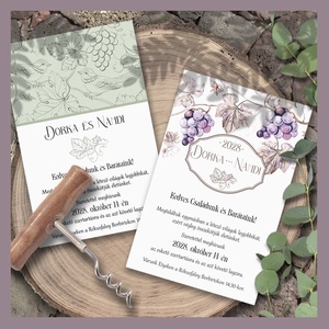 Esküvői meghívó szőlős mintával, Esküvő, Meghívó & Kártya, Meghívó, Fotó, grafika, rajz, illusztráció, MESKA