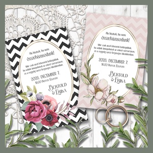 Esküvői meghívó chevron mintával - Meska.hu