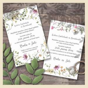 Esküvői meghívó tarka vadvirágokkal, Esküvő, Meghívó & Kártya, Meghívó, Fotó, grafika, rajz, illusztráció, MESKA