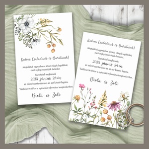 Esküvői meghívó tarka vadvirágokkal, Esküvő, Meghívó & Kártya, Meghívó, Fotó, grafika, rajz, illusztráció, MESKA