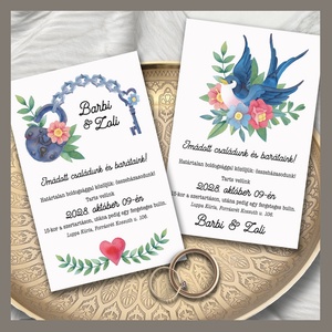 Esküvői meghívó old school tattoo mintákkal, Esküvő, Meghívó & Kártya, Meghívó, Fotó, grafika, rajz, illusztráció, MESKA