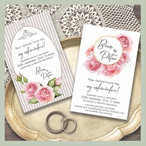 Esküvői meghívó rózsákkal, Esküvő, Meghívó & Kártya, Meghívó, Fotó, grafika, rajz, illusztráció, MESKA