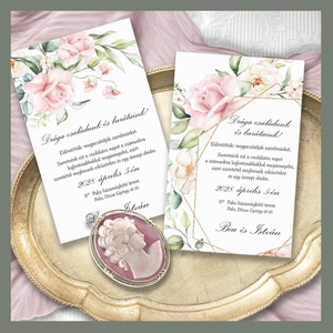 Esküvői meghívó pasztell rózsa, Esküvő, Meghívó & Kártya, Meghívó, Fotó, grafika, rajz, illusztráció, MESKA
