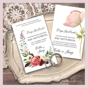 Esküvői meghívó pasztell virágokkal, Esküvő, Meghívó & Kártya, Meghívó, Fotó, grafika, rajz, illusztráció, MESKA