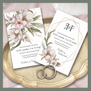 Esküvői meghívó rusztikus virágokkal - Meska.hu