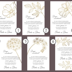 arany fóliázott esküvői meghívó nagy modern virággal - esküvő - meghívó & kártya - meghívó - Meska.hu