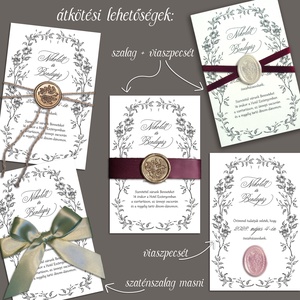 Esküvői meghívó viktoriánus virágos kerettel - esküvő - meghívó & kártya - meghívó - Meska.hu