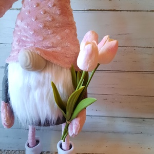Tavaszi álló manó tulipánnal - otthon & lakás - dekoráció - manók - Meska.hu