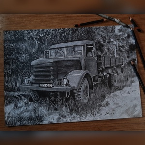 Jármű szén és grafit rajz háttér nélkül (háttérrel kérj árajánlatot!) - művészet - grafika & illusztráció - ceruzarajz - Meska.hu