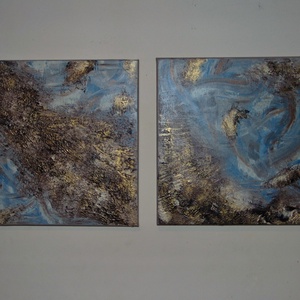 2db 40x40cm absztrakt festmény - Meska.hu