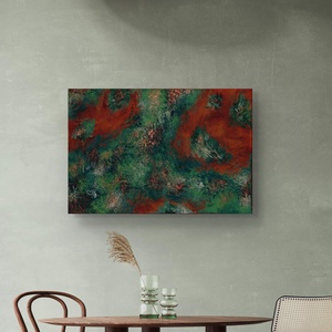 Texturált absztrakt festmény, réz részletekkel, 40x60cm, Művészet, Festmény, Akril, Festészet, MESKA