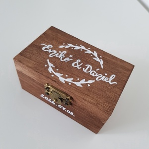 Gyűrűtartó doboz-egyedi felirattal , Esküvő, Emlék & Ajándék, Doboz, Festett tárgyak, MESKA