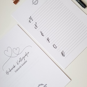 Esküvői kalligráf gyakorló füzet + ecsetfilc , DIY (Csináld magad), Egységcsomag, Fotó, grafika, rajz, illusztráció, MESKA