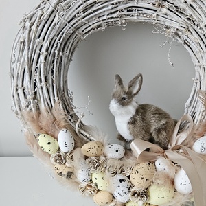 Húsvéti nyuszis kopogtató - Nagy méretű - Meska.hu