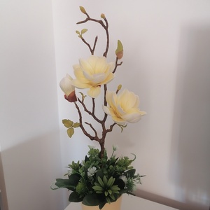 Mangólia, Otthon & Életmód, Virágdekoráció, Virágdíszek, Virágdísz kaspóban, Virágkötés, MESKA