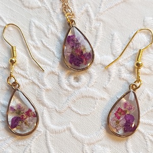 Virágcsokor gyantában. Aranyos ékszerszett. - ékszer - ékszerszett - Meska.hu