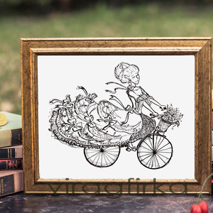Hölgy két keréken - PRINT, Otthon & Lakás, Művészi nyomat, Kép & Falikép, Dekoráció, Fotó, grafika, rajz, illusztráció, Meska