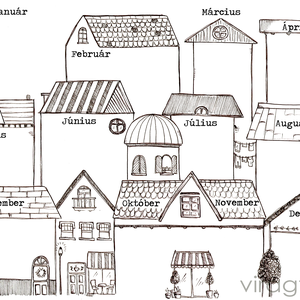 Házikós öröknaptár - PRINT - otthon & életmód - dekoráció - fali és függő dekoráció - falinaptár & öröknaptár - Meska.hu