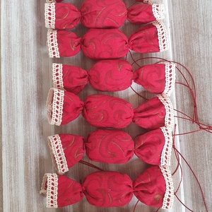Piros-arany textil szaloncukor 8 db-os szett - karácsony - karácsonyi lakásdekoráció - karácsonyfadíszek - Meska.hu Piros-arany textil szaloncukor 8 db-os szett - karácsony - karácsonyi lakásdekoráció - karácsonyfadíszek - Meska.hu