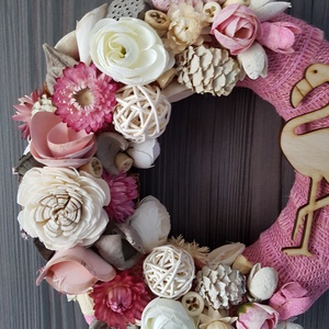 Flamingós vidám nyári kopogató, ajtódísz - otthon & életmód - dekoráció - Meska.hu