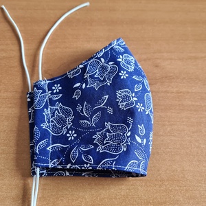 Mosható pamut maszk kékfestő anyagból - Meska.hu