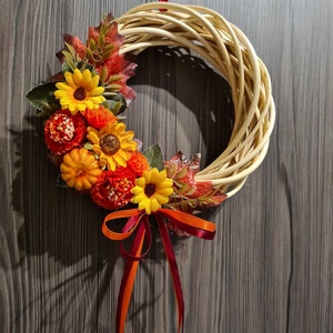 Kopogtató natúr vessző alapon - otthon & életmód - dekoráció - ajtó- és ablak dekoráció - ajtódísz & kopogtató - Meska.hu