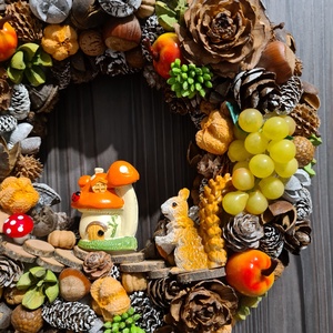 Őszi termés kopogtató ajtódísz - otthon & életmód - dekoráció - ajtó- és ablak dekoráció - ajtódísz & kopogtató - Meska.hu