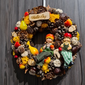 Őszi kopogtató ajtódísz - otthon & életmód - dekoráció - ajtó- és ablak dekoráció - ajtódísz & kopogtató - Meska.hu