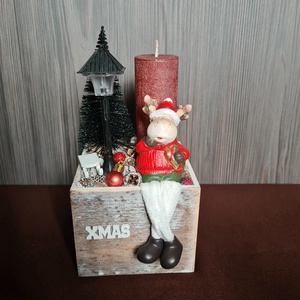 Rénszarvasos asztaldísz dobozban - Meska.hu