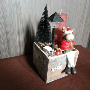 Rénszarvasos asztaldísz dobozban - otthon & életmód - dekoráció - ajtó- és ablak dekoráció - ajtódísz & kopogtató - Meska.hu