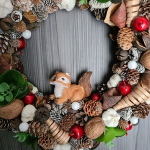 Téli terméses kopogtató ajtódísz - otthon & életmód - dekoráció - ajtó- és ablak dekoráció - ajtódísz & kopogtató - Meska.hu