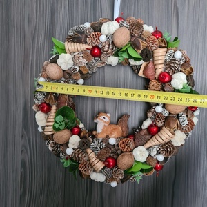 Téli terméses kopogtató ajtódísz - otthon & életmód - dekoráció - ajtó- és ablak dekoráció - ajtódísz & kopogtató - Meska.hu