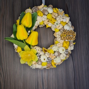 Fehér-sárga tavaszi kopogtató - Meska.hu