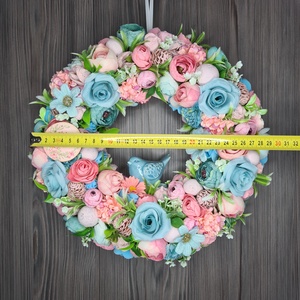 Kék-rózsaszín kopogtató - otthon & életmód - dekoráció - ajtó- és ablak dekoráció - ajtódísz & kopogtató - Meska.hu