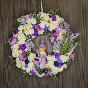 Tavaszi levendulás kopogtató - Meska.hu