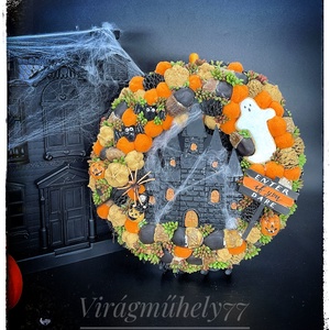 Halloween kopogtató Szellemkastély, Otthon & Életmód, Dekoráció, Halloween, Halloweeni ajtódíszek és ablakdíszek, Virágkötés, MESKA