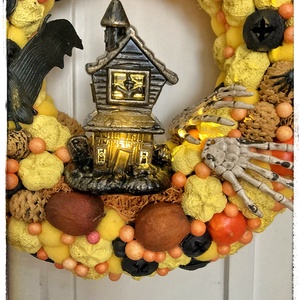 Kiárusítás Halloween kopogtató világító szellemházzal - otthon & életmód - dekoráció - halloween - halloweeni ajtódíszek és ablakdíszek - Meska.hu