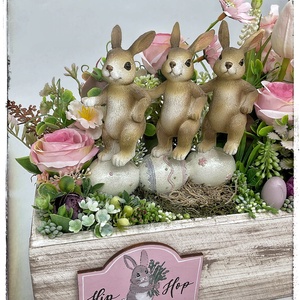 3 nyuszi tesó  - otthon & életmód - dekoráció - asztal és polc dekoráció - asztaldísz - Meska.hu